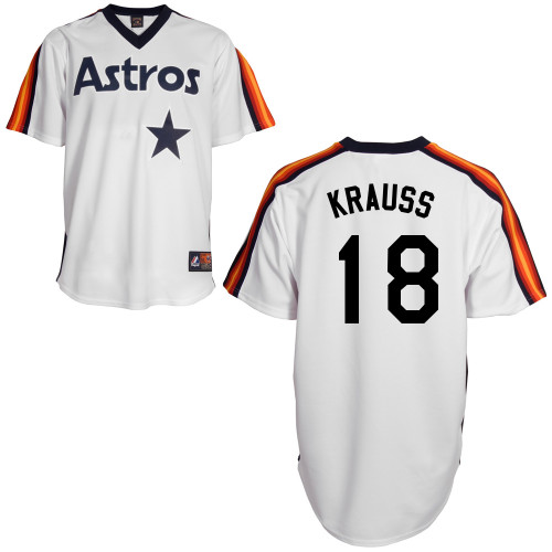 Marc Krauss #18 Youth Baseball Jersey-Houston Astros Authentic Home Alumni Association MLB Jersey